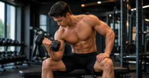 Lean muscle building workout with dumbbells