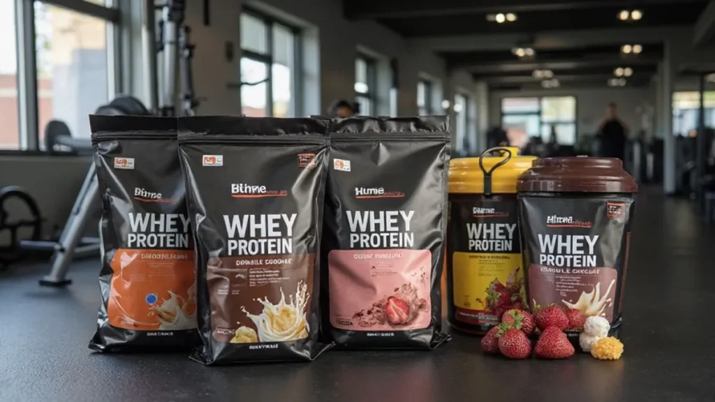 Whey protein supplements for muscle building and fitness training