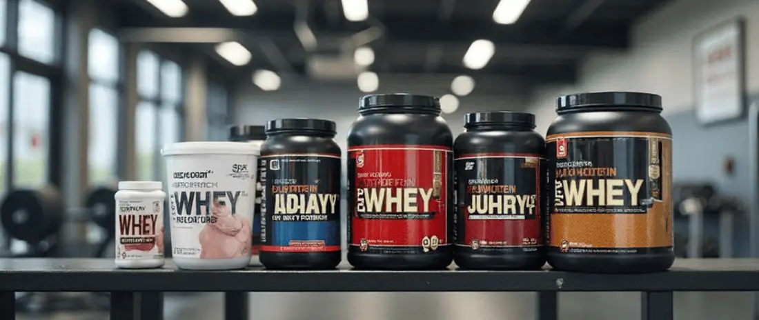 muscle building protein powder nutrition tubs