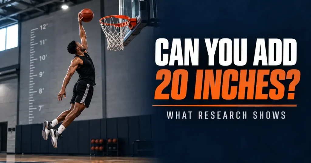 Basketball player testing whether training can add 20 inches to a vertical jump